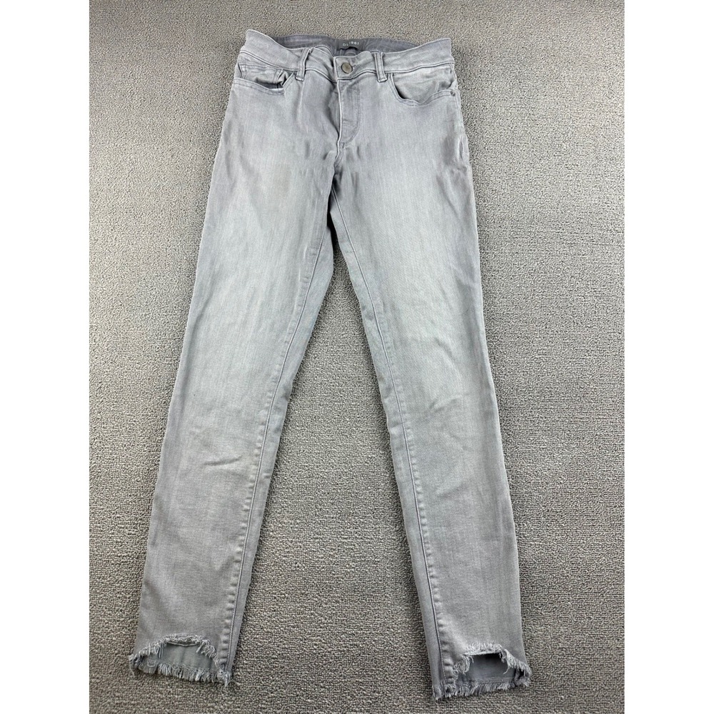 DL1961 Jeans Womens 27 Grey Skinny Raw Frayed‎ Step Hem Premium Denim Pants